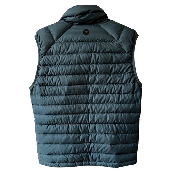 MARMOT DUCK DOWN QUILTED PUFFER VEST MENS SM TEAL ACTIVE OUTDOORS PERFORMANCE - Picture 4 of 13